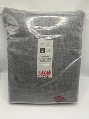John Lewis Textured Weave Pencil Pleat Curtains W228cm D137cm Storm - Image 1 of 4