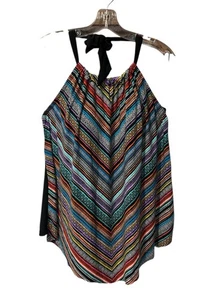 Top de baño halter verde agua para mujer talla XL estampado tribal a rayas (1107) - Imagen 1 de 5