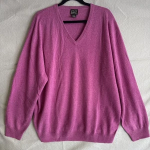 JOS. A. BANK Pullover Herren XXL 100% Kaschmir rosa V-Ausschnitt weich warm leicht - Bild 1 von 9
