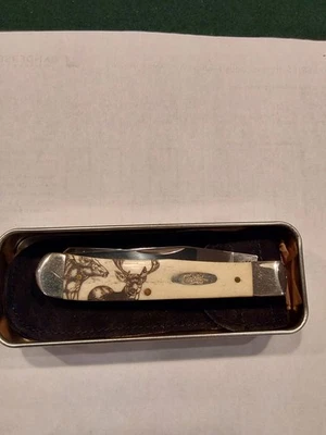 Faca Case Trapper. Lojas profissionais de baixo com alças ósseas de veado de cauda branca 6254SS - Imagem 1 de 4