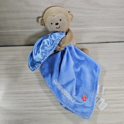 Pelúcia de segurança Child of Mine Carters Lovey cetim macaco chocalho capitão adorável - Imagem 1 de 4