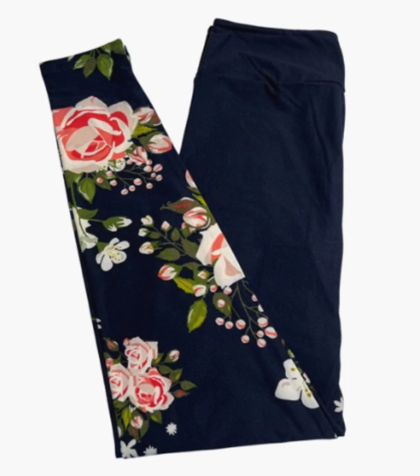Leggings Lularoe OS Talla Única Difícil de Encontrar UNICORNIO DIP AZUL Floral ROSA Flor Romántica Foto 1 de 4