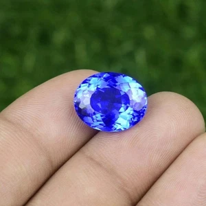 9.13 Ct AAA Certified Natural Royal Blue Tanzanite Oval Cut Loose Gemstone - Picture 1 of 3