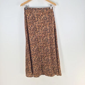 The Dreamer Label skirt womens 1 aus 10 silk maxi flare brown leopard 116130 - Picture 1 of 9
