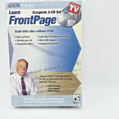 Video Professor Learn FrontPage PC Software Complete 3 CD Set - Image 1 of 4