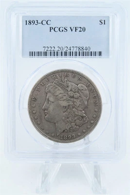1893-CC PCGS VF20 Morgan Dollar Business Strike - Image 1 of 2