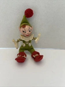Vintage Jump Jump Elf Green And Red Felt - Picture 1 of 4
