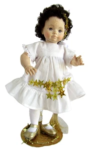 Erika Catellani 8.5" Carved WOOD Wooden Doll, w/ stand, redressed - Picture 1 of 9