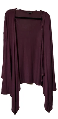 Attention Womens Size 2X Open Front Waterfall Cardigan Plum LagenLook Minimalist - Image 1 of 4