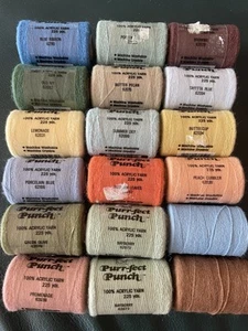 Purr-fect Punch Embroidery Thread Yarn Lot of 18 New 225 yds ea. 100% Acrylic - Picture 1 of 7