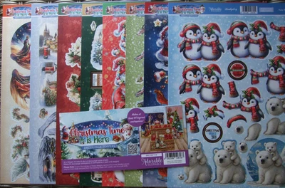 8 sheets Hunkydory Christmas Time is Here Decoupage Toppers Makes at least 16