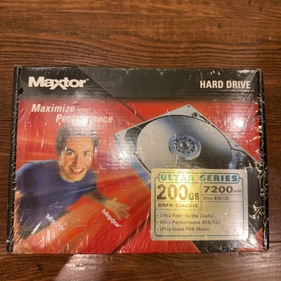 NEW Maxtor 200GB Hard Drive 7200 RPM 8MB Cache Ultra ATA/133 DiamondMax Sealed - Image 1 of 4