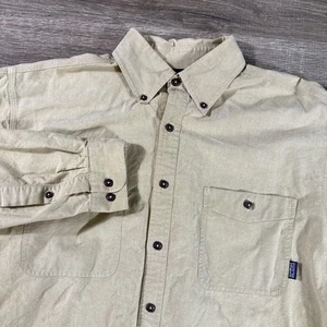 VTG Patagonia Shirt Mens Medium Beige Canvas 70s Shacket Organic Western outdoor - Picture 1 of 16