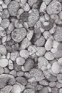 Alfombra de espuma suave alfombra de baño para inodoro y cocina alfombra antideslizante gris blanco piedras - Imagen 1 de 1