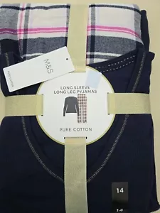 Ladies Marks & Spencer Pure Cotton Pyjamas Size 14 NWT - Picture 1 of 5