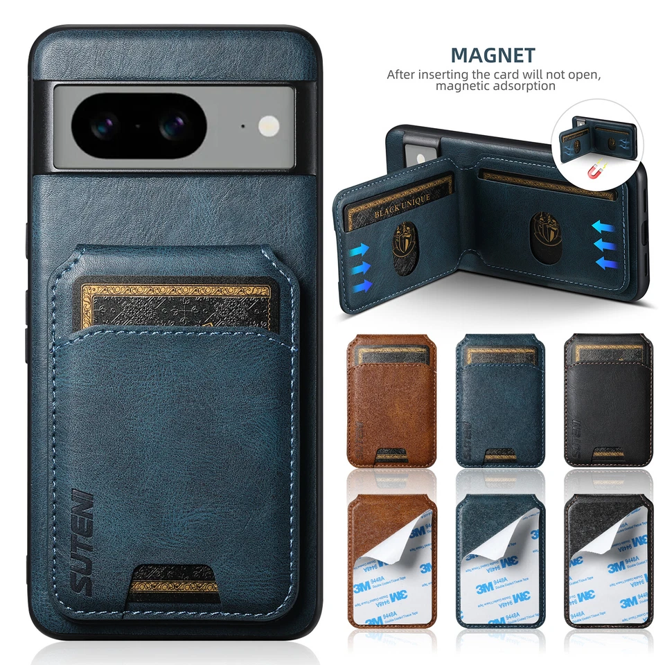 For Google Pixel 6 Pro 6A 7 7A 7 Pro 8 8Pro Retro Leather Case Card Wallet Stand - Image 1 of 4