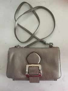 Isaac Mizrahi Orange Pebbled Leather Crossbody shoulder purse Bag Very good Cond - Picture 1 of 5