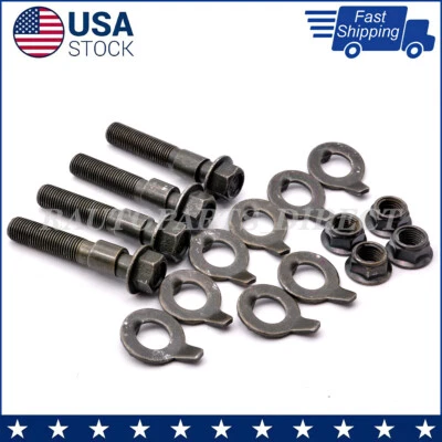 4pcs FRONT CAMBER ALIGNMENT 16MM ADJUSTABLE CAM BOLTS KIT For Acura Cadillac US Foto 1 de 4