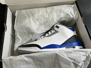 Nike Air Jordan 3 Retro Mid Racer Azul CT8532-145 EE. UU. Hombres 10.5 Totalmente Nuevas N Box DS - Imagen 1 de 7
