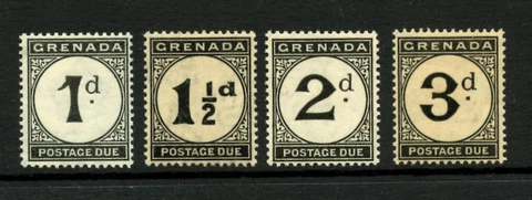 GRENADA J11-J14, 1921-22 POSTAGE DUES, WMK 4, MINT, OG, LIGHT HINGE, (GRE061) Cover