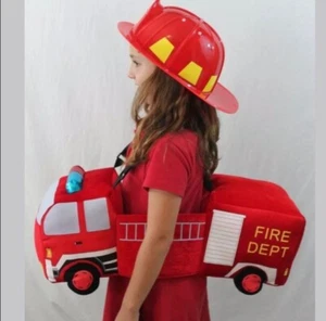 Fire Engine Truck Ride In On Fighter Fireman Boutique Costume MSRP $90 NEW - Picture 1 of 7