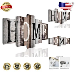 Modern 5-Piece Love Sanctuary Canvas Art - Sweet Home Sign Wall Decor - Picture 1 of 9