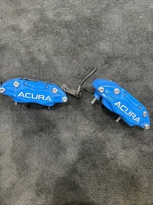 2005-2012 ACURA RL RIGHT LEFT OEM ADVICS FRONT BRAKE BLUE CALIPER 4 PISTON SET - Picture 1 of 7
