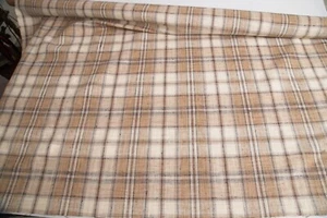 Check, Plaid upholstery fabric in brown, beige, sold by the piece of 2 yards. - Picture 1 of 3