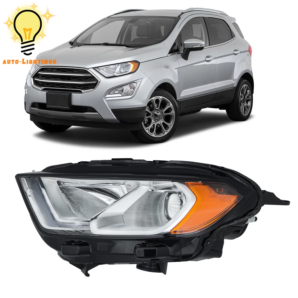 Faro halógeno cromado para conductor LED DRL Ford EcoSport 2018-20 2021 2022 2023 Foto 1 de 4