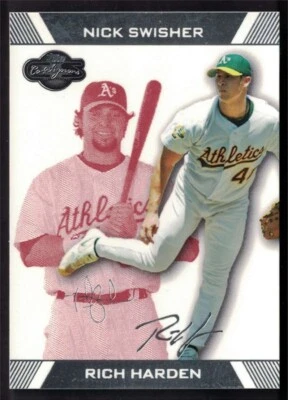 Topps Cofirmantes 2007 Rojo #30 Rich Harden, Nick Swisher #/299 Foto 1 de 2