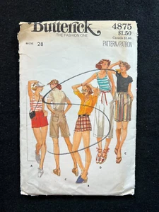 Pantalones cortos y pantalones de media pantorrilla patrón de costura Butterick 4875 Misses cintura talla 28 FF - Imagen 1 de 2
