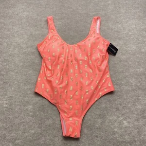 Smart & Sexy Women's French Cut One Piece Swimsuit Neon Coral Pink Size XL - Picture 1 of 11