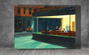 Edward Hopper Nighthawks CANVAS PAINTING ART PRINT 1334X - Picture 1 of 8