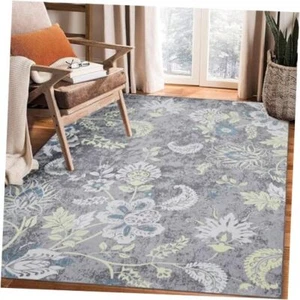 Washable Rugs 5x7 Modern Floral Large Area Rug Abstract Rugs for 5' x 7' Grey - Picture 1 of 8