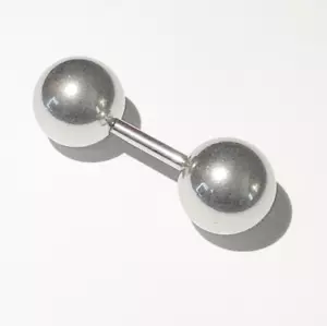 14mm BALLS FRENUM BARBELL Surgical Steel External Threaded 14g-6g, 1/2" Length - Picture 1 of 21