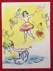 Marc Chagall, boceto para el lago de los cisnes, litografía original, 1966, hermanos Mourlot - Imagen 1 de 5