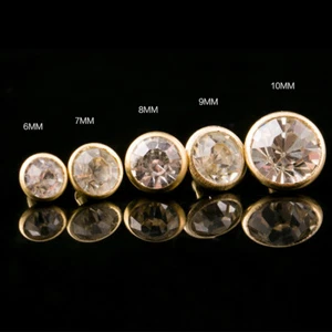 6mm-12mm White Crystal Diamante Studs DIY Punk Leathercraft Rhinestone Rivets - Picture 1 of 11
