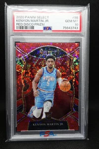 2020-21 Panini Select #98 Kenyon Martin Jr Red Disco Prizm 46/49 ROOKIE PSA 10 - Picture 1 of 2