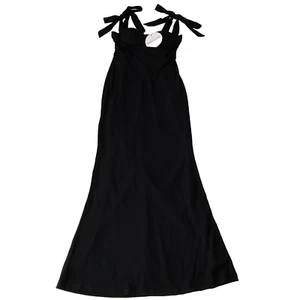 Selfie Leslie Long Dress Womens Size XS Black Stretch Sleeveless Maxi Lined - Picture 1 of 16