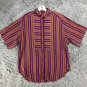 Vintage LizSport Button Up Top Damen M Baja Mehrfarbig 80er Hippie Boho Retro - Bild 1 von 11