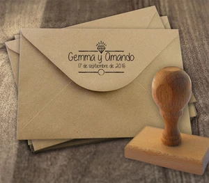 Sello de Caucho para Bodas Novios Personalizado Invitaciones, Tarjetas Mod.r19 - Picture 1 of 1