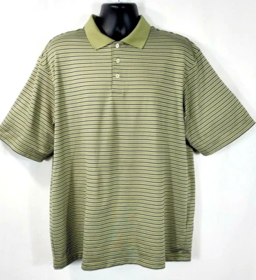 Polo de golf clásico Bollé Tech para hombre talla XL verde oliva a rayas Foto 1 de 4