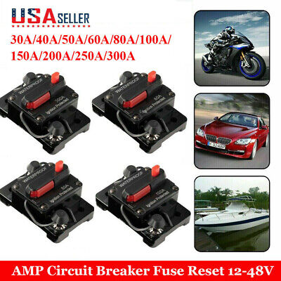 30-300A AMP Circuit Breaker Fuse Reset 12V-48V DC Car Boat Auto Waterproof US • 10.39$