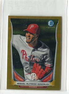 2014 Bowman Chrome Miguel Alfredo Gonzalez MINI GOLD REFRACTOR RC 13/25 PHILLIES - Picture 1 of 1