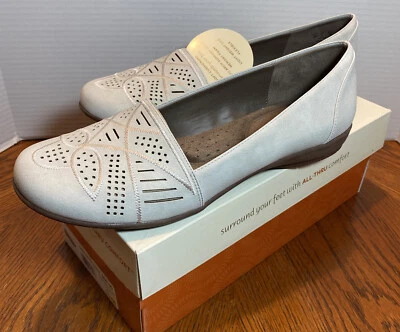 Zapato Mocasín Natural Soul Greenwich Gris Claro Cuero Sin Cordones Punta Redonda 10m Foto 1 de 4