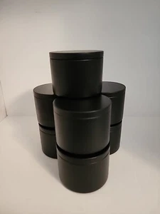 7 Stück Ganz Schwarz Kerzendosen mit Füßen 8oz - Bild 1 von 3
