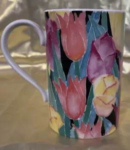 Dunoon made in Scotland Stoneware Coffee Tea Mug Ashbourne Tulips Floral - Picture 1 of 7