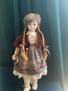 Porcelain Doll Vintage - Scottish Country Style Red Braids - Picture 1 of 9