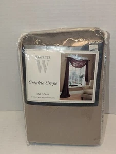 Wamsutta Crinkle Crepe Scarf Curtain 50" x 216" Beige Harve - Picture 1 of 6