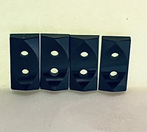 4 echt geschnitzte Onyx Rechteck Knöpfe 2 Loch 12x6 mm Edelstein Juwelier Qualität - Bild 1 von 4